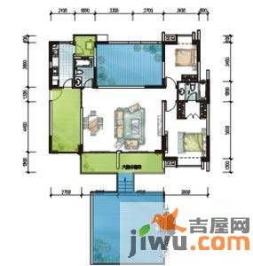 美年广场美岸2室2厅2卫125㎡户型图