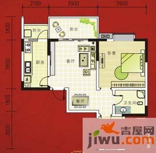 渥嘉郡2室2厅1卫76.2㎡户型图