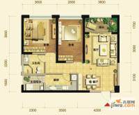 建发天府鹭洲2室2厅1卫66.6㎡户型图