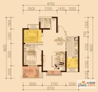 首创国际城一期2室2厅1卫64㎡户型图