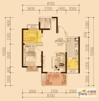 首创国际城一期2室2厅1卫64㎡户型图