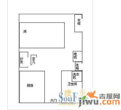 锦西国际1室0厅1卫41㎡户型图