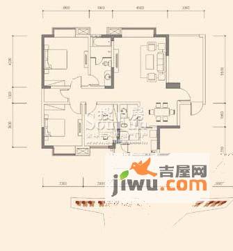 育才竹岛3室2厅2卫127.5㎡户型图