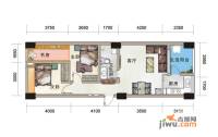 汇融新贵公馆2室1厅1卫54.3㎡户型图