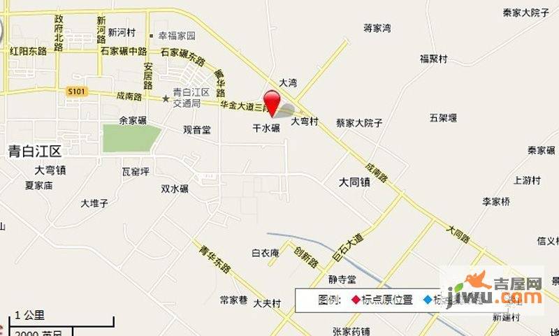 钱江凤凰城(青白江)位置交通图