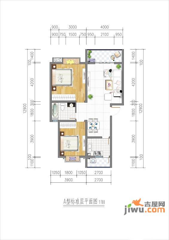 云水涧3室2厅2卫户型图