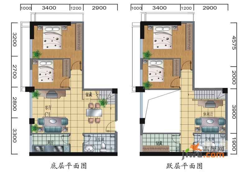 北湖卡夫诺4室3厅2卫87.6㎡户型图