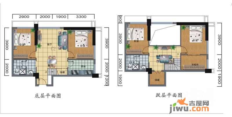 北湖卡夫诺4室3厅2卫77.1㎡户型图