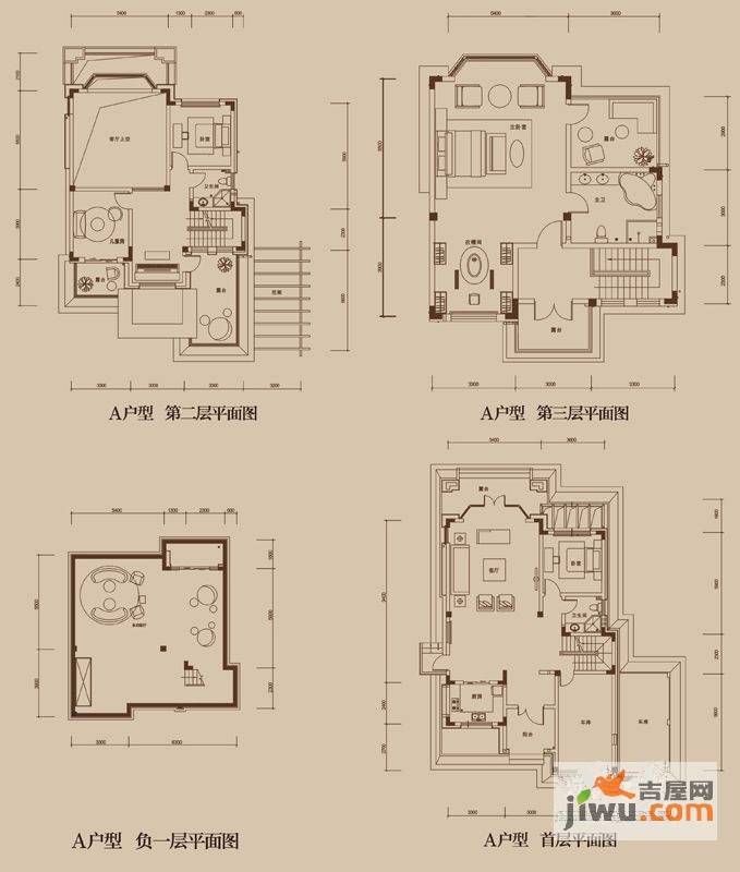 金河谷三期4室2厅3卫351㎡户型图