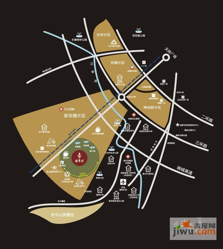 成都国奥村位置交通图图片