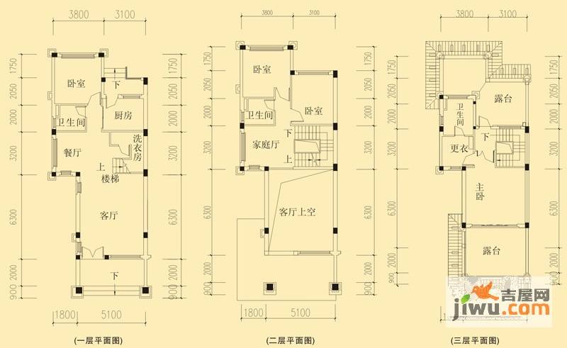 恒大山水城5室3厅3卫215.5㎡户型图