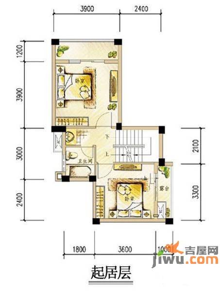 青城365宅院3室2厅2卫129㎡户型图