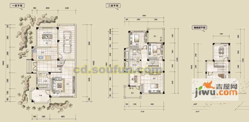 清溪玫瑰园4室3厅4卫238㎡户型图