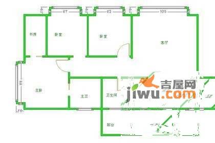 东域龙湾3室2厅2卫户型图