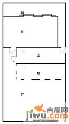 东域龙湾1室1厅1卫户型图