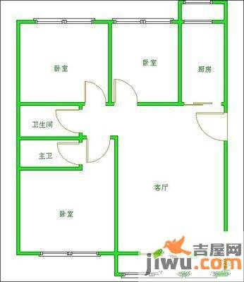 建发金沙里3室1厅2卫户型图