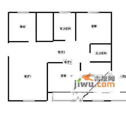 寅生花香龙都3室1厅1卫户型图