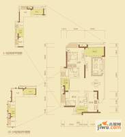 融创御锦2室2厅2卫88㎡户型图