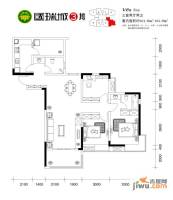 国瑞城三期3室2厅2卫104.3㎡户型图