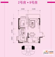 蜜糖2室2厅1卫65.2㎡户型图