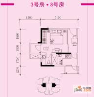 蜜糖1室1厅1卫28㎡户型图