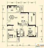 恒通御景天都2室2厅1卫68.9㎡户型图