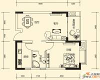 恒通御景天都1室1厅1卫45.6㎡户型图