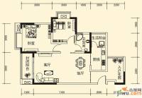 恒通御景天都2室2厅1卫75.6㎡户型图