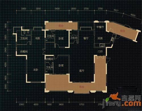 绿地翠谷香堡4室2厅4卫308.9㎡户型图