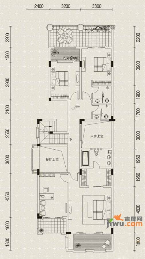 圣天湖东岸普通住宅331.8㎡户型图