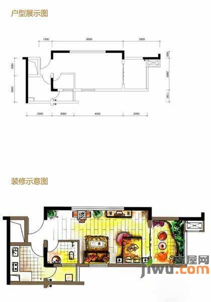 北城国际中心1室0厅1卫34.3㎡户型图