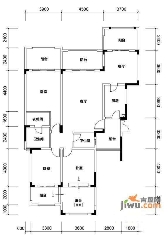 蓝光十里蓝山3室2厅2卫145.1㎡户型图