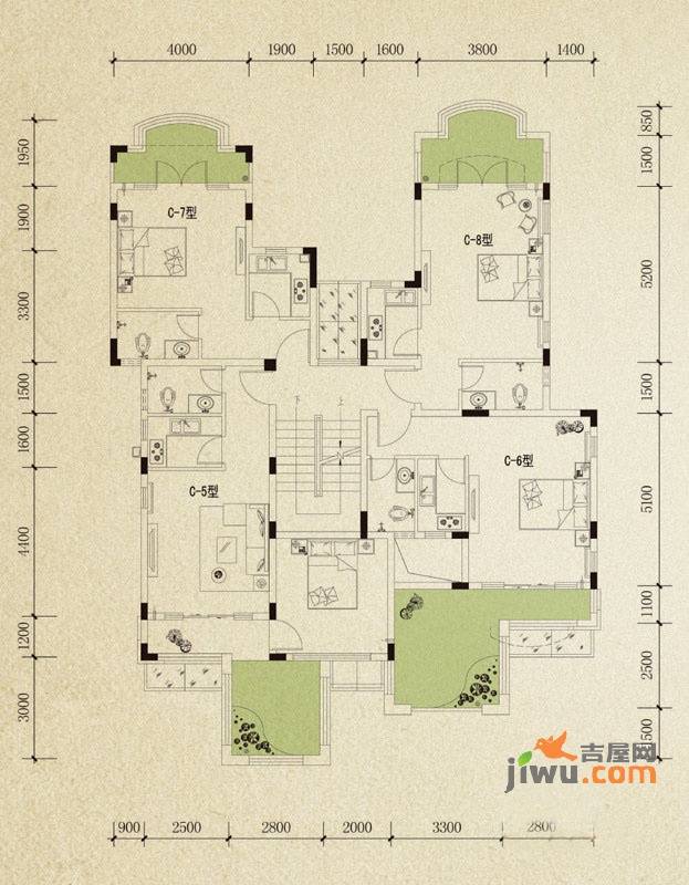 依云美镇1室1厅1卫45㎡户型图