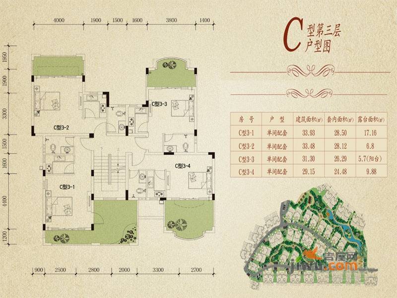 依云美镇1室0厅1卫28.5㎡户型图