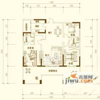 圣湖天域二期3室2厅2卫129.2㎡户型图