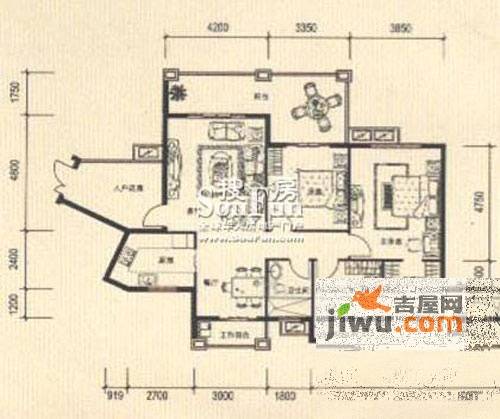 爱加西西里3室2厅2卫105.8㎡户型图