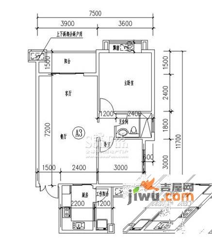 爱加西西里2室2厅1卫71㎡户型图