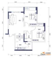 海尔海语江山2室2厅1卫61.3㎡户型图