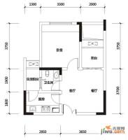 华宇春江花月1室2厅1卫34.9㎡户型图