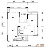 华宇春江花月2室2厅1卫72.3㎡户型图