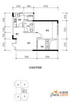 华宇春江花月1室2厅1卫37.5㎡户型图