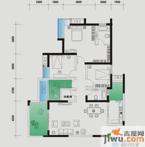 兴茂盛世北辰3室2厅2卫103.9㎡户型图