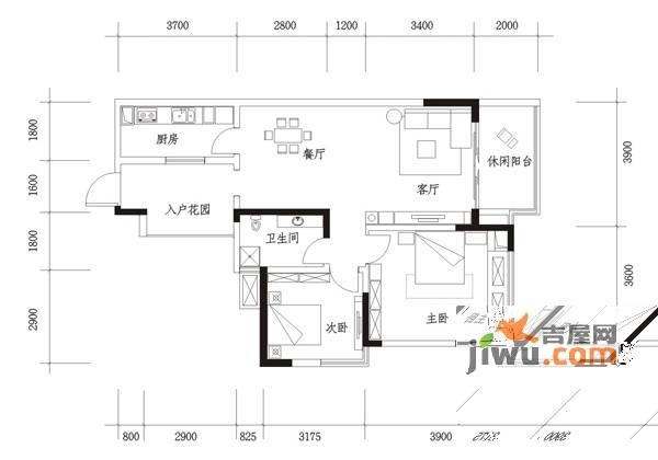 富州新城普通住宅71.5㎡户型图