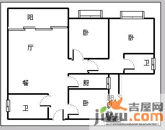 唐庄3室2厅1卫110㎡户型图