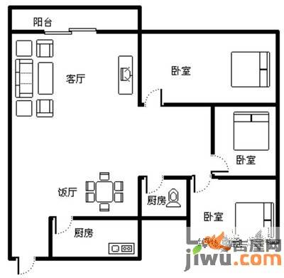 唐庄3室2厅2卫110㎡户型图