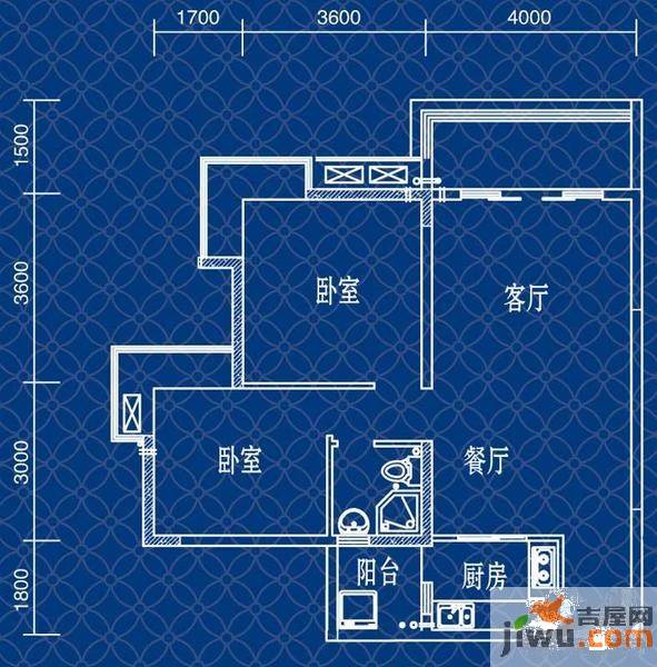 宝嘉江枫美岸2室2厅1卫67.1㎡户型图