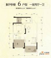 金科10年城1室2厅1卫62.6㎡户型图