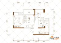 荣润凯旋名城2室2厅1卫57.3㎡户型图