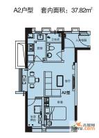 绿地新都会1室1厅1卫37.8㎡户型图