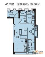 绿地新都会1室1厅1卫37.9㎡户型图